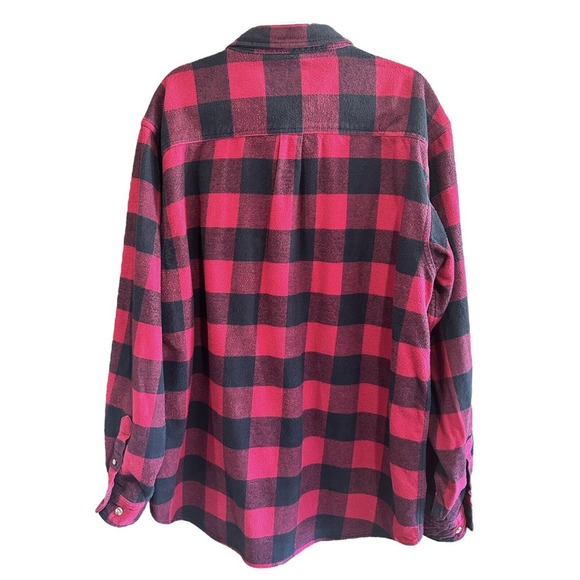Vintage Field & Stream Red Black Plaid Flannel Mens Long Sleeve Button Shirt XXL - Picture 4 of 16